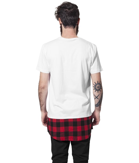 Long Shaped Flanell Bottom Tee white-black-red 1